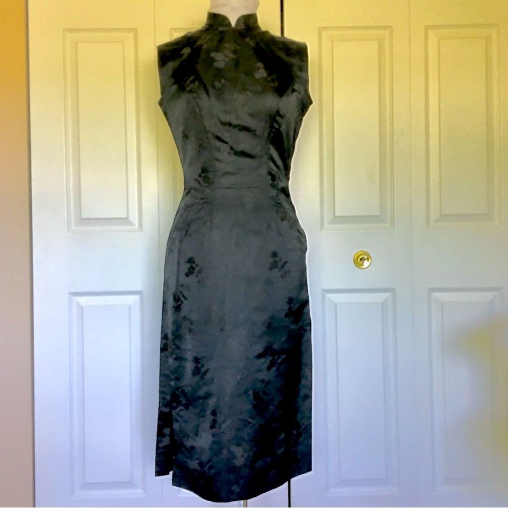 True Vintage 1940’s/1950’s Dynasty Cheongsam Jacquard Wiggle Dress TLC, Repair